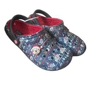 Disney Crocs Mickey Mouse Christmas Brand New Men 9 Women 10 Blue Red Limited